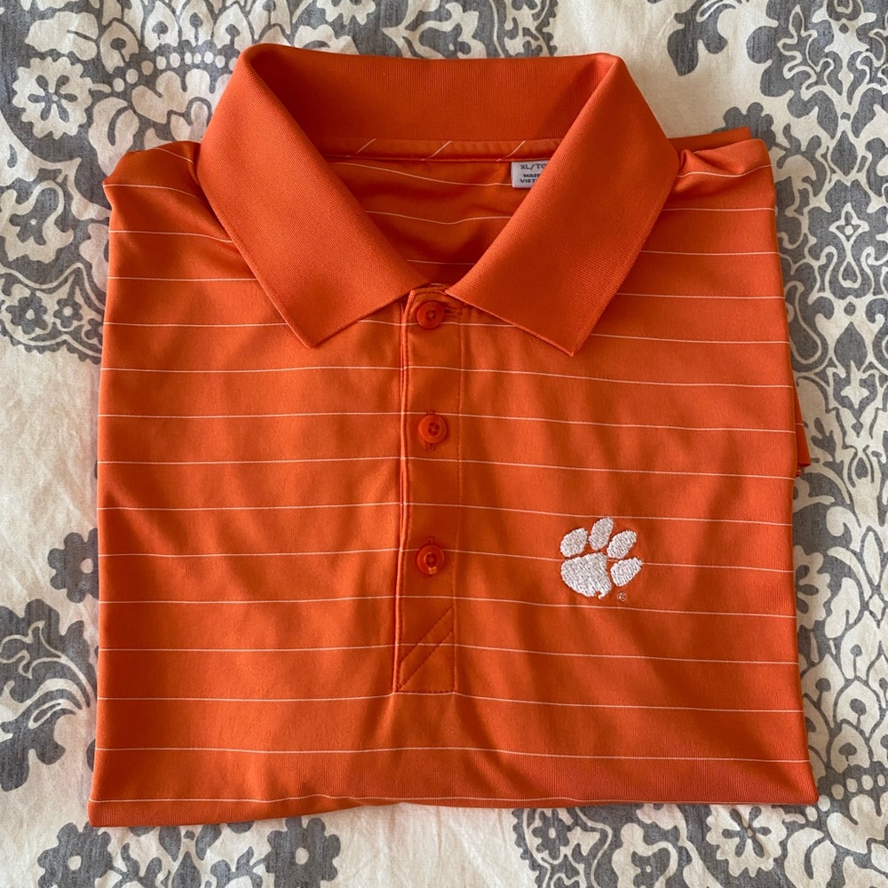 Orange Cutter & Buck Clemson Polo